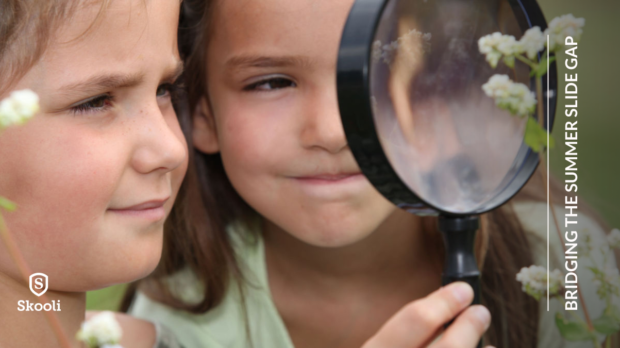 two students enjoying summer and learning to avoid summer slide